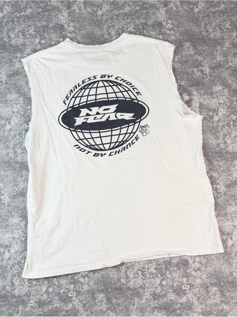 Vintage No Fear "Fearless By Choice" Globe Graphic Muscle Tank Top Shirt XL